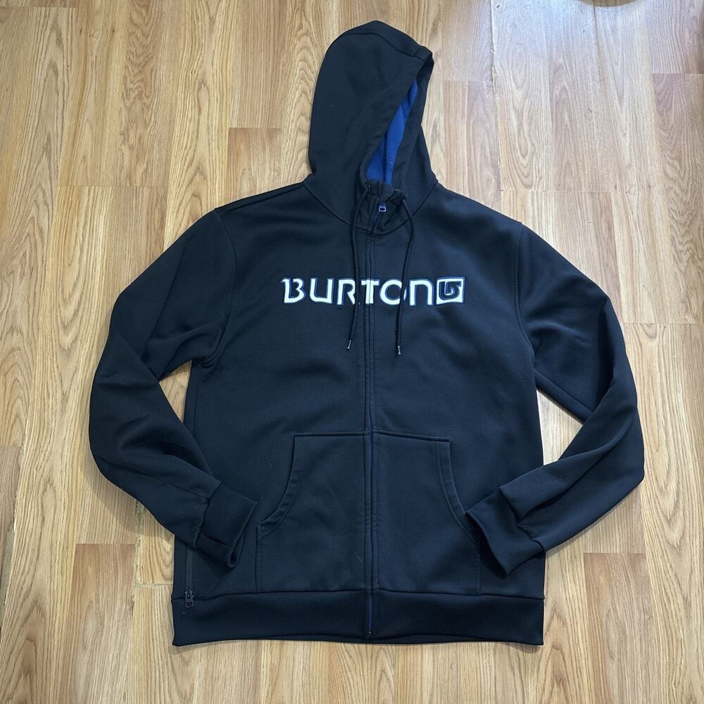 Burton MB Bonded DryRide Full-Zip Hoodie Jacket Spellout Snowboard Black Men XL